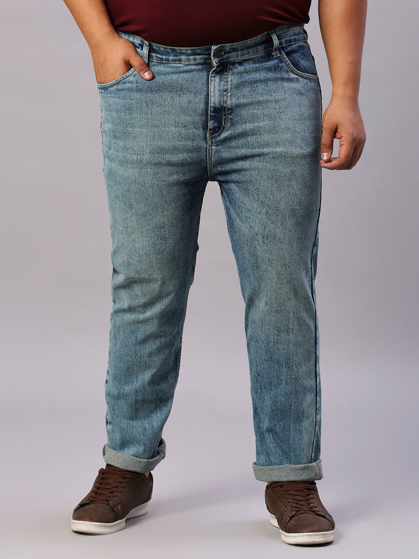 Zush Men's Plus size Stretchable Cotton Blend Stylish Dark blue color jeans