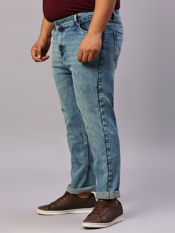 Zush Men's Plus size Stretchable Cotton Blend Stylish Dark blue color jeans