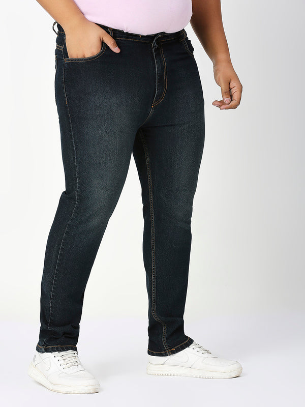 Zush Men's Casual Plus size Stretchable Cotton Blend Dark blue color jeans