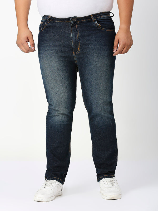 Zush Casual Plus size Stretchable Cotton Blend Dark blue color jeans for men's