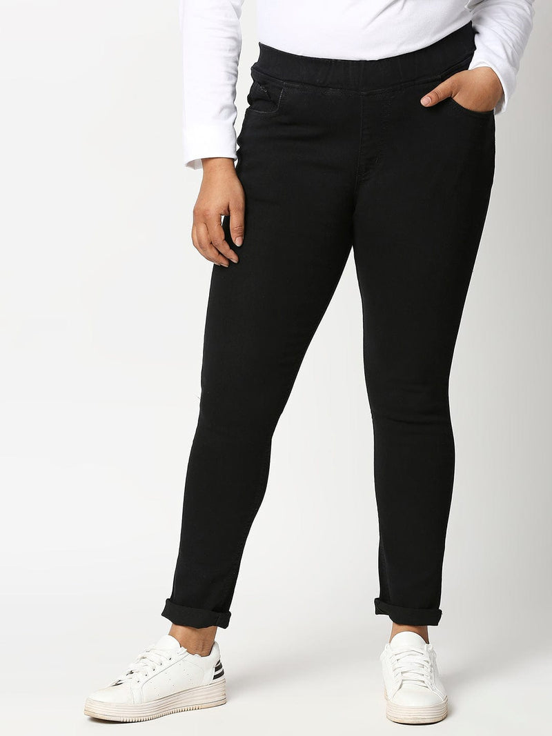 fcity.in - Black Cotton Blend Jeans Jeggings Pack Of 1 / Pretty Elegant  Women