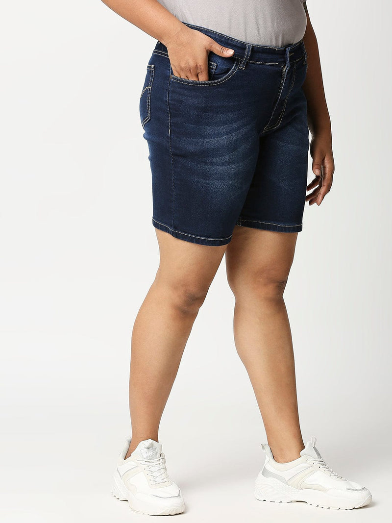 Buy Gboomo Womens Plus Size Denim Shorts High Waisted Stretchy Raw Hem Jean  Shorts with Pockets, Black-1, 20 Plus at Amazon.in