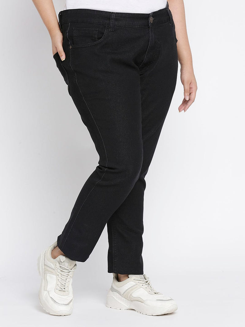 Zush Women's Black Color Regular fit  Stretchable Mid Rise Denim Jeans