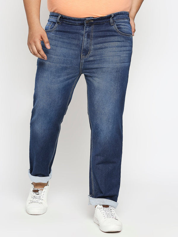 Zush casual plus size stretchable denim jeans for Men's in blue