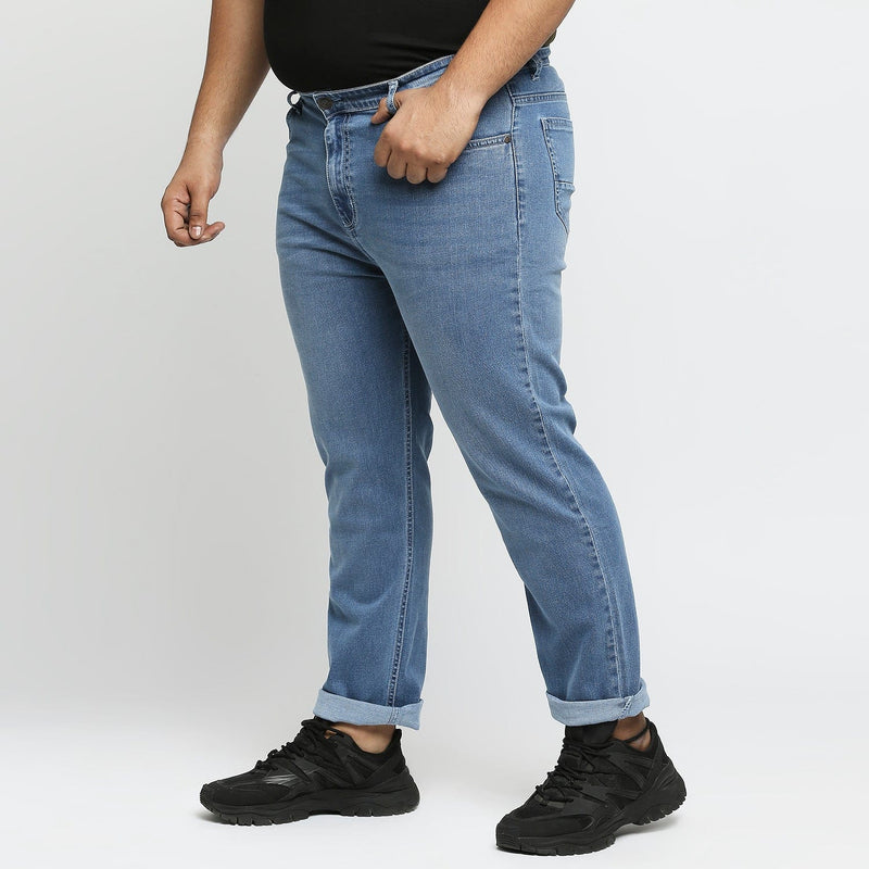 Zush Men's Plus size Casual Stretchable Light Blue color Denim jeans