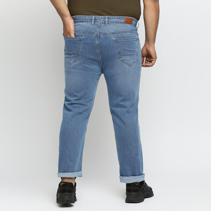 Zush Men's Plus size Casual Stretchable Light Blue color Denim jeans  ZU518